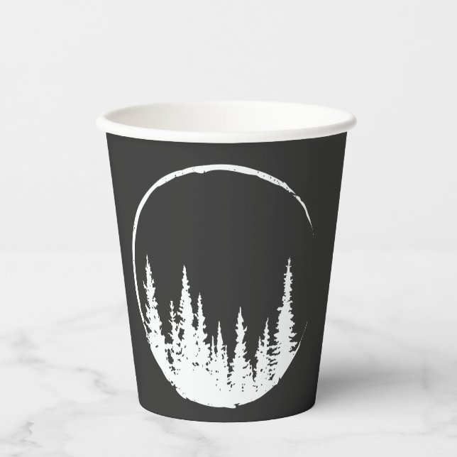 Floral Forest Circle Tree Loving Forest Tree Paper Cups (Front)
