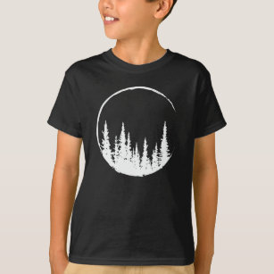 Floral Forest Circle Tree Loving Forest Tree T-Shirt