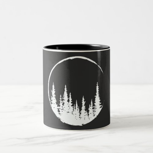 Floral Forest Circle Tree Loving Forest Tree Two_Tone Coffee Mug