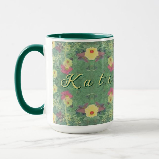 Floral Forest Floor w/Name Mug (Left)