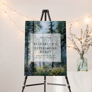 Floral Forest Modern Retirement Party Welcome Sign