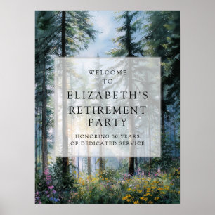 Floral Forest Modern Retirement Party Welcome Sign