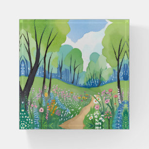 Floral Forest Nature Watercolor Wildflowers Paperweight
