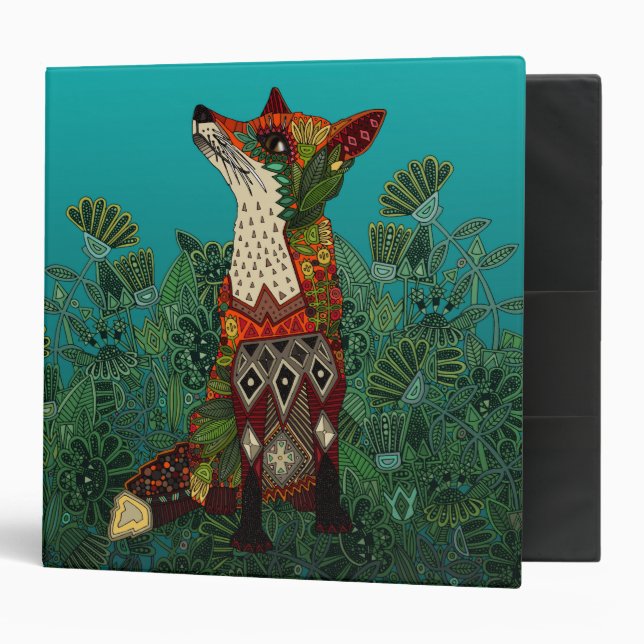 floral fox 3 ring binder (Front/Inside)