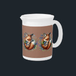 Floral Fox Botanical Woodland Art Beverage Pitcher<br><div class="desc">This enchanting floral fox illustration features a curled red fox nestled among delicate bluebells and soft greenery, capturing the charm of woodland wildlife with a dreamy, nature-inspired aesthetic. The gentle expression of the fox and the intricate botanical details evoke a sense of calm and coziness, making this design perfect for...</div>