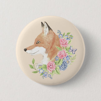 Floral Fox Button