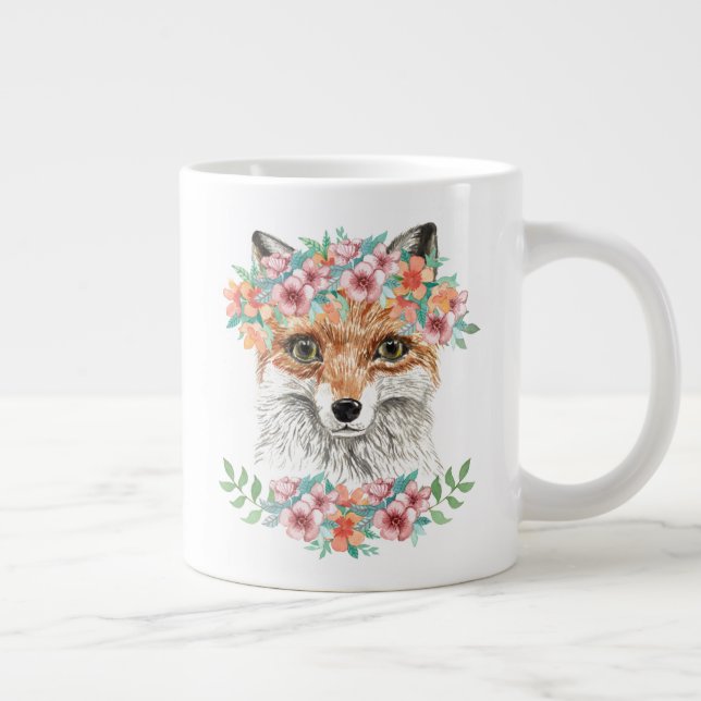 Floral Fox Giant Coffee Mug (Right)