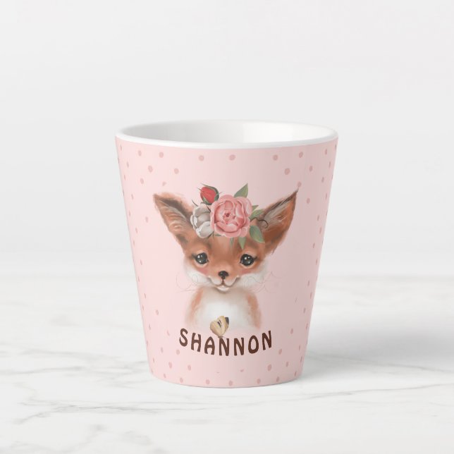 Floral Fox Latte Mug (Front)