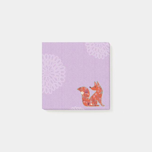 Floral Fox Post-It Notes (Front)
