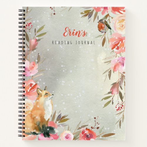 Floral Fox Reading Journal