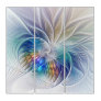 Floral Fractal Art, Colorful Abstract Flower Triptych
