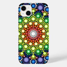 Floral Fractal Art Dotted Retro Mandala