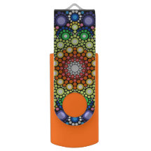 Floral Fractal Art Dotted Retro Mandala