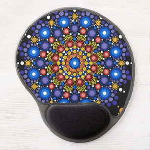 Floral Fractal Art Dotted Retro Mandala Gel Mouse Pad