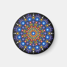 Floral Fractal Art Dotted Retro Mandala