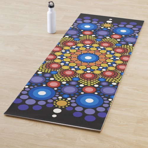 Floral Fractal Art Dotted Retro Mandala Yoga Mat