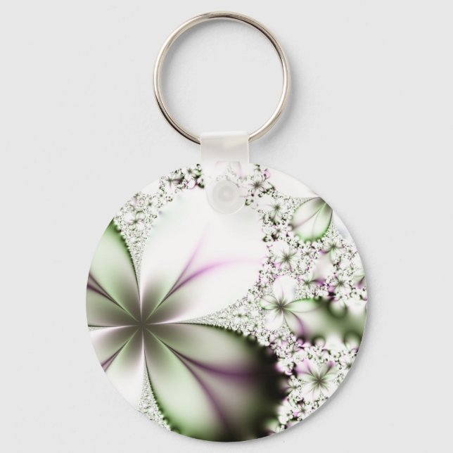Floral Fractal Art Keychain (Front)