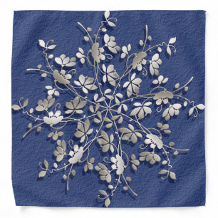 Floral fractal design bandana