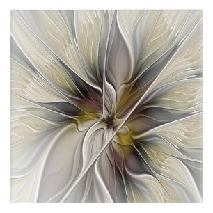 Floral Fractal, Fantasy Flower with Earth Colors Acrylic Print