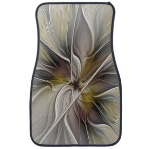 Floral Fractal, Fantasy Flower with Earth Colors Car Floor Mat