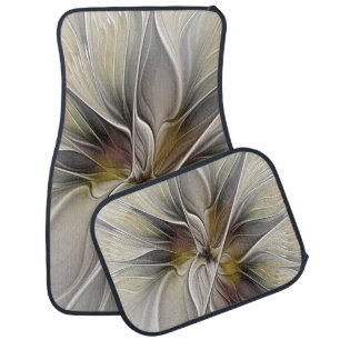 Floral Fractal, Fantasy Flower with Earth Colors Car Mat