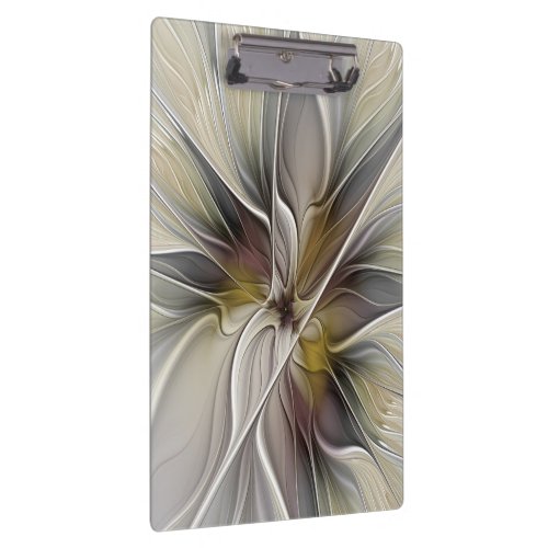 Floral Fractal Fantasy Flower with Earth Colors Clipboard