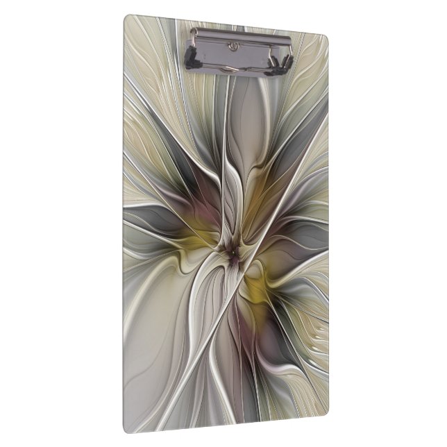 Floral Fractal, Fantasy Flower with Earth Colors Clipboard (Right)