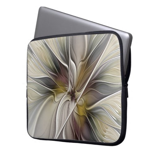 Floral Fractal Fantasy Flower with Earth Colors Laptop Sleeve