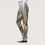 Floral Fractal, Fantasy Flower with Earth Colors Leggings