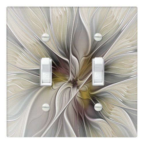Floral Fractal Fantasy Flower with Earth Colors Light Switch Cover