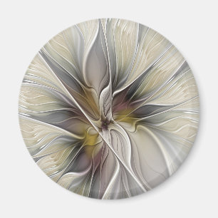Floral Fractal, Fantasy Flower with Earth Colors Magnet