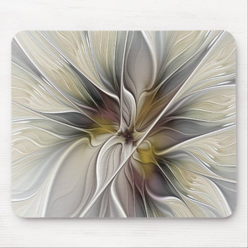 Floral Fractal Fantasy Flower with Earth Colors Mouse Pad