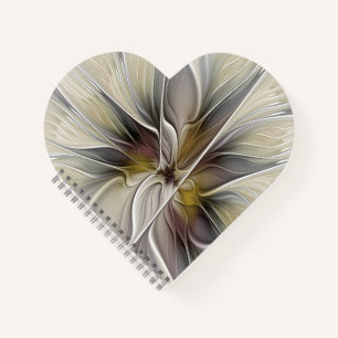 Floral Fractal, Fantasy Flower with Earth Colors Notebook