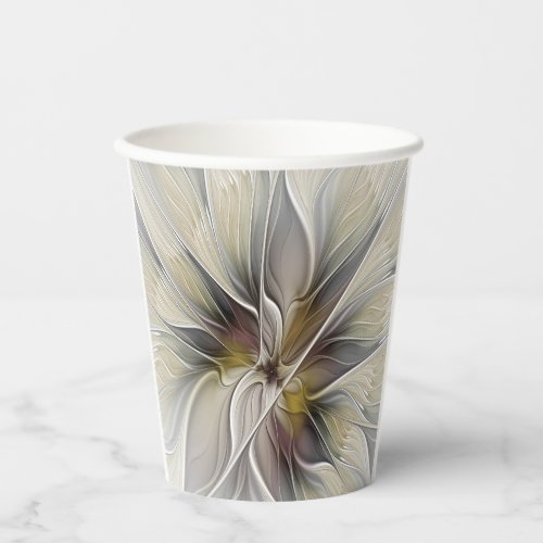 Floral Fractal Fantasy Flower with Earth Colors Paper Cups