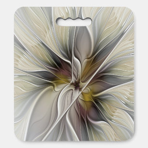 Floral Fractal, Fantasy Flower with Earth Colors Seat Cushion