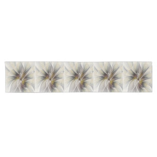 Floral Fractal, Fantasy Flower with Earth Colors Short Table Runner