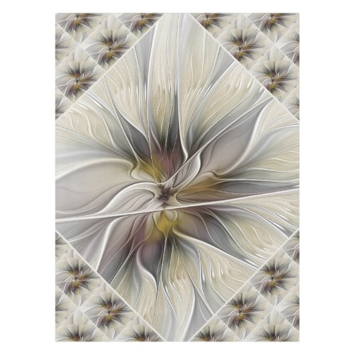 Floral Fractal Fantasy Flower with Earth Colors Tablecloth