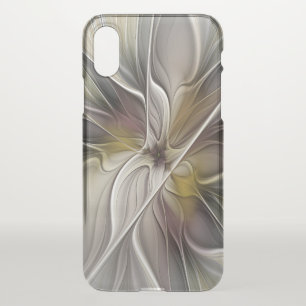 Floral Fractal, Fantasy Flower with Earth Colors iPhone X Case