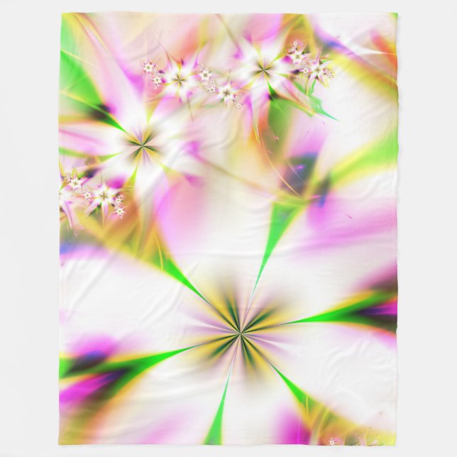 Floral fractal fleece blanket (Front)