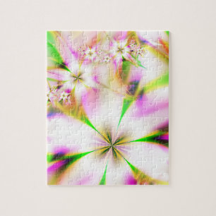 Floral fractal jigsaw puzzle