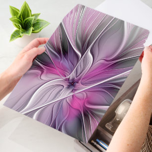 Floral Fractal Modern Abstract Flower Pink Gray Envelope Mailers