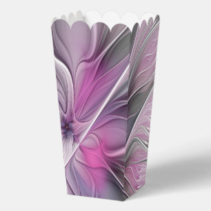Floral Fractal Modern Abstract Flower Pink Gray Favor Boxes