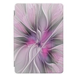Floral Fractal Modern Abstract Flower Pink Gray iPad Pro Cover