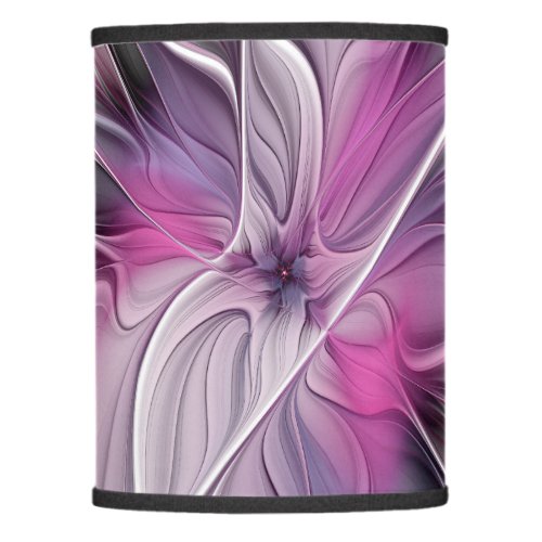Floral Fractal Modern Abstract Flower Pink Gray Lamp Shade