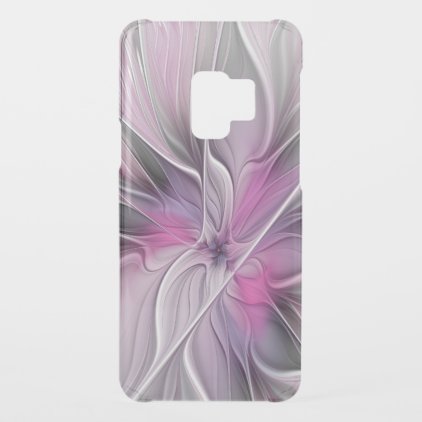 Floral Fractal Modern Abstract Flower Pink Gray Uncommon Samsung Galaxy S9 Case