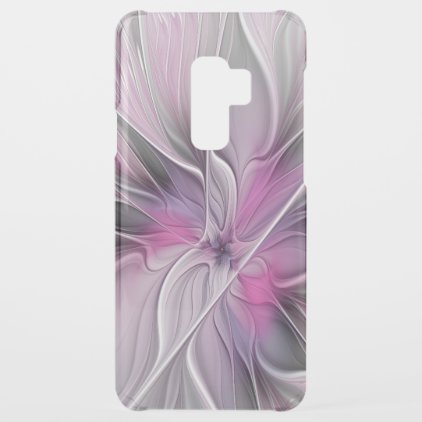 Floral Fractal Modern Abstract Flower Pink Gray Uncommon Samsung Galaxy S9 Plus Case