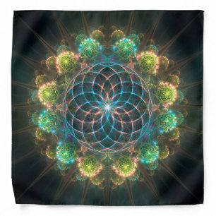 Floral fractal ornament bandana