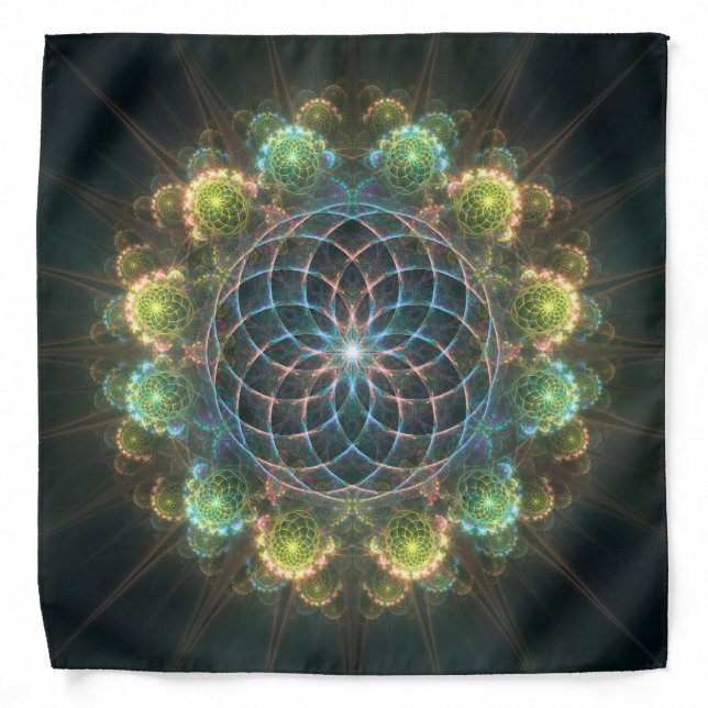 Floral fractal ornament bandana (Front)