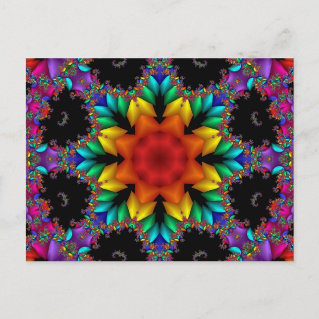 Floral Fractal Postcard (Front)