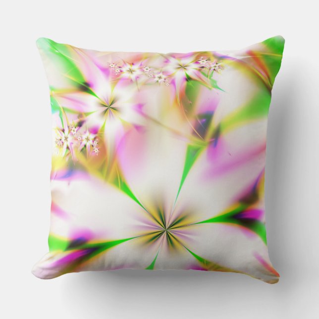 Floral fractal throw pillow (Front)